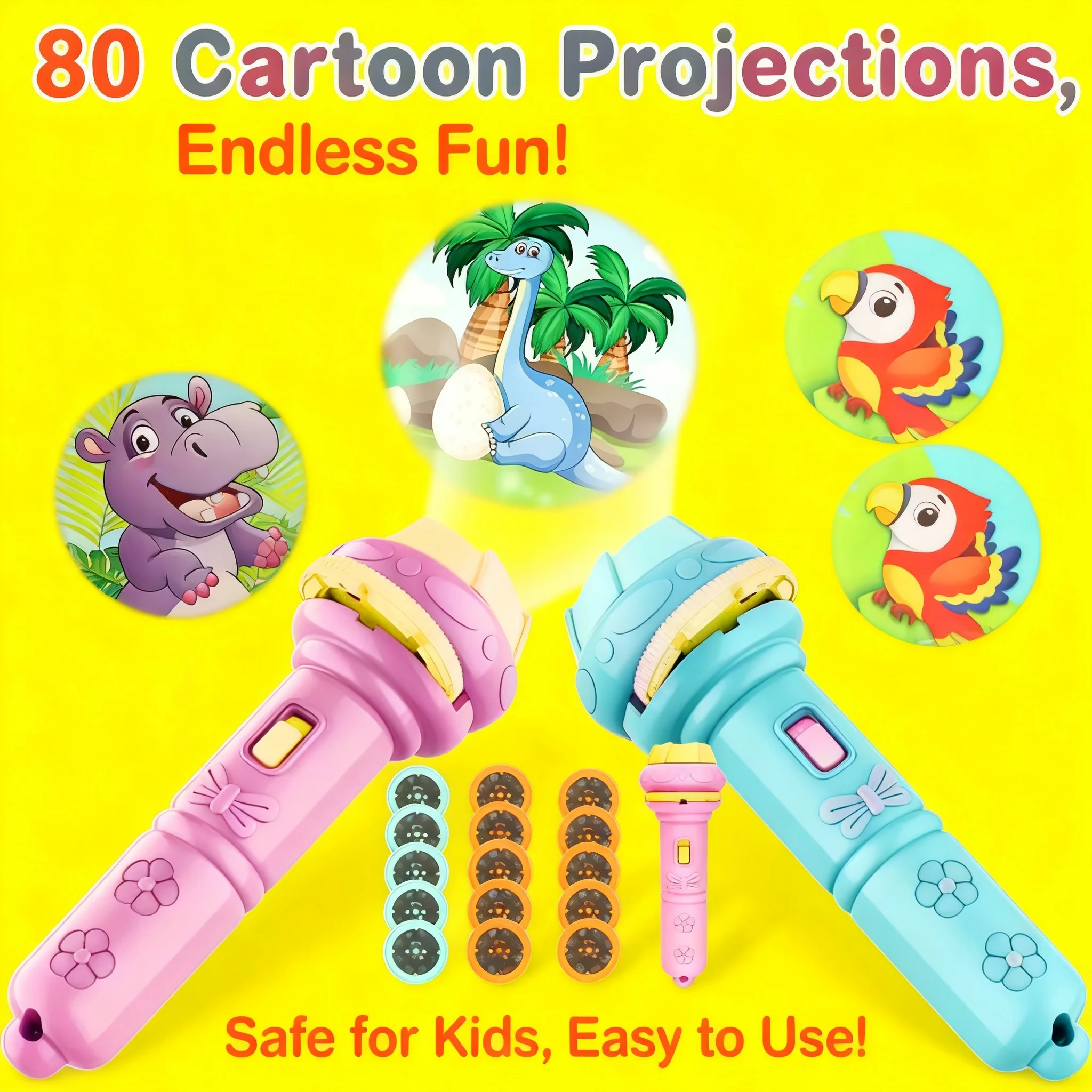 80 Patterns Cartoon Projection Flashlight 10 Cards Creative Children Toy Projector Bedtime Story Book Baby Toys Flashlight
80 Patterns Cartoon Projection Flashlight 10 Cards Creative Children Toy Projector Bedtime Story Book Baby Toys Flashlight