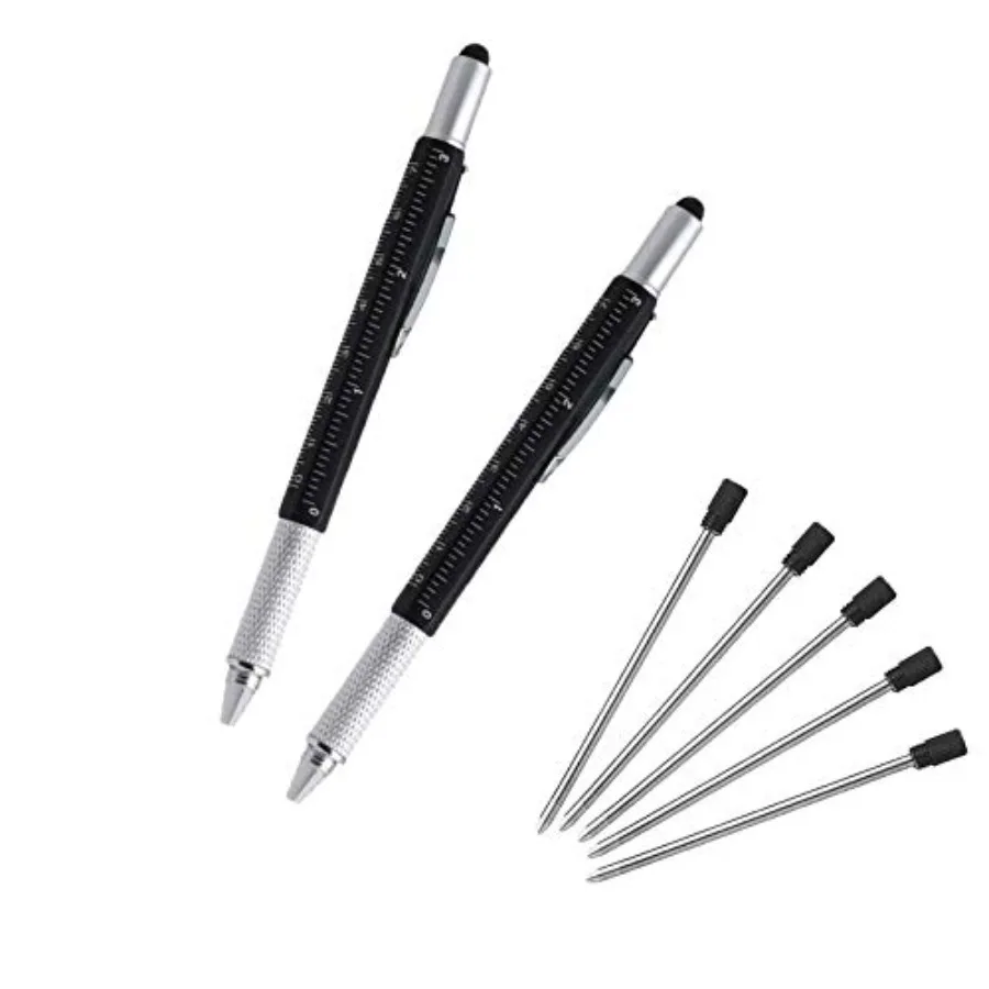 Multifunction Tool Pen, 6 in 1 Tool with Ballpoint Pen, Touch Screen Stylus, Ruler, Spirit Level, Flat-head and Phillips Screwd
Multifunction Tool Pen, 6 in 1 Tool with Ballpoint Pen, Touch Screen Stylus, Ruler, Spirit Level, Flat-head and Phillips Screwd
