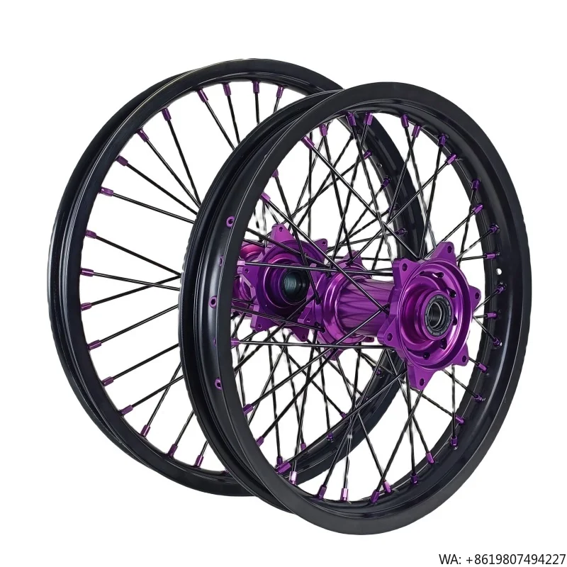 2024 Motorcycle Motocross MX 21 Inch Alloy Wheels Rims Set Fit for EXC Purple Hub Black Rim 304 Stainless Steel Spokes
2024 Motorcycle Motocross MX 21 Inch Alloy Wheels Rims Set Fit for EXC Purple Hub Black Rim 304 Stainless Steel Spokes