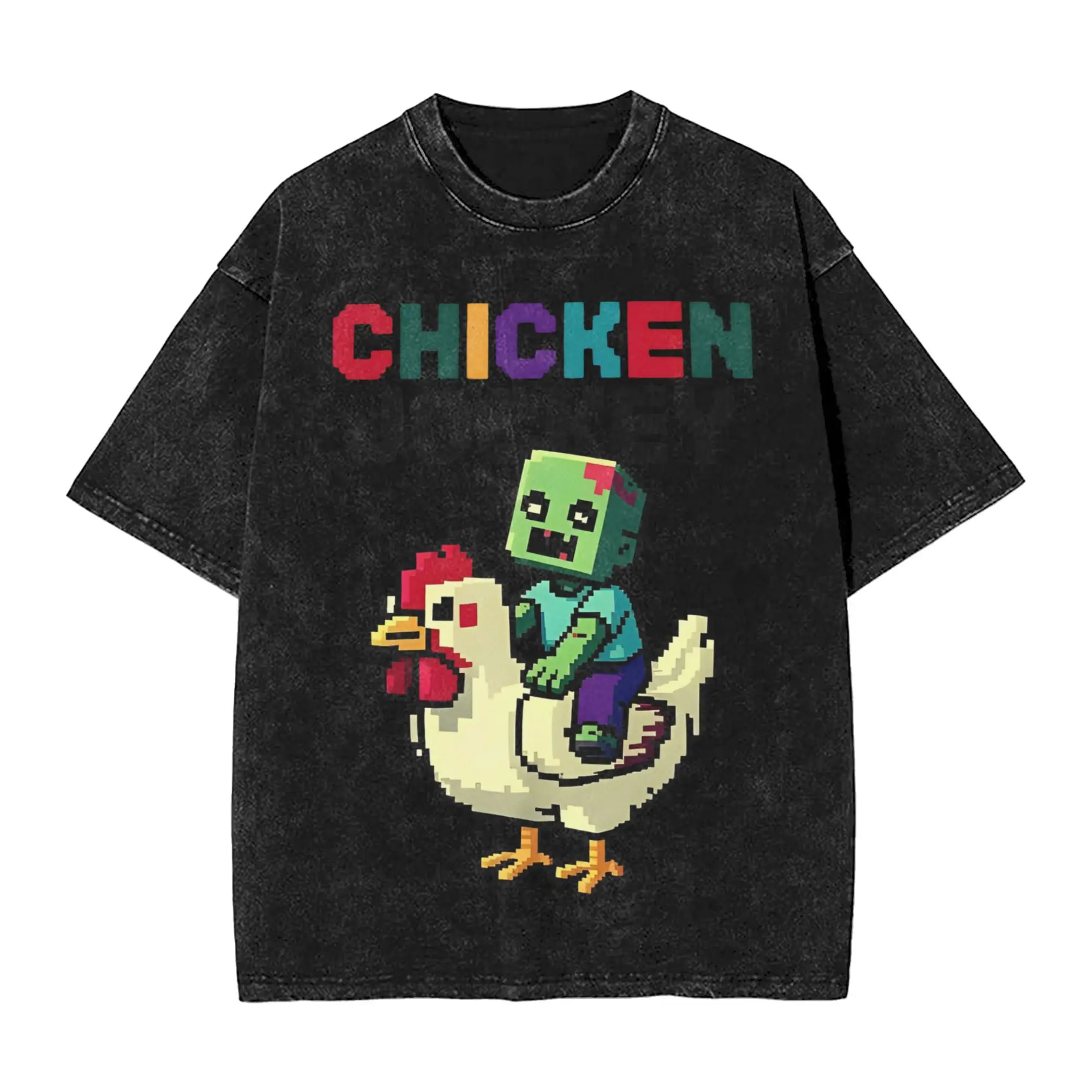 Chicken Jockey Outfit Washed T Shirt Men Women Streetwear Hip Hop T-Shirt Graphic Tees Short Sleeve
Chicken Jockey Outfit Washed T Shirt Men Women Streetwear Hip Hop T-Shirt Graphic Tees Short Sleeve