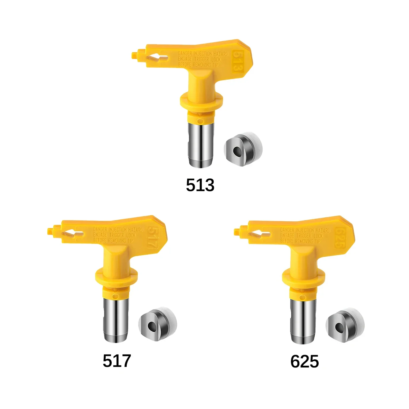 Airless Spray Tip 513 517 625, Reversible Carbide for High Pressure Paint Sprayer, Replacement Part with Trigger Lock
Airless Spray Tip 513 517 625, Reversible Carbide for High Pressure Paint Sprayer, Replacement Part with Trigger Lock