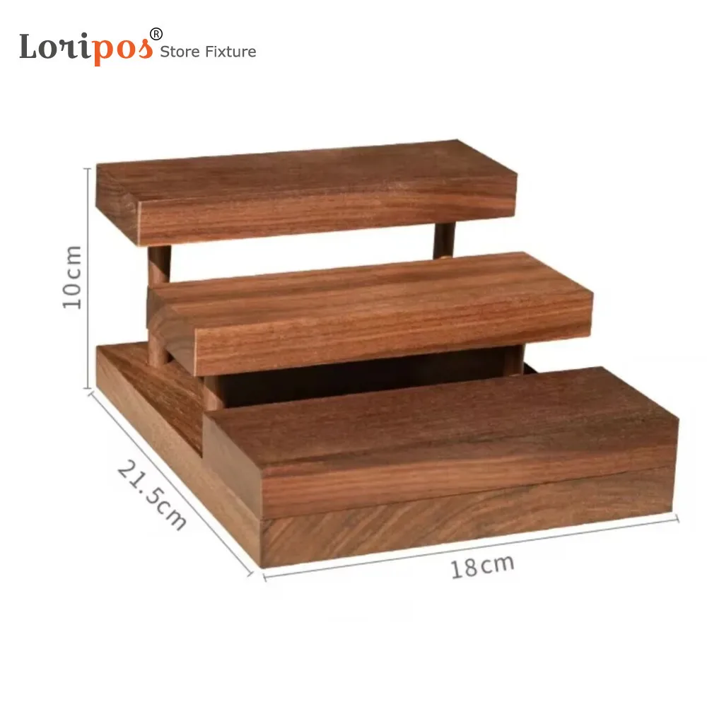 Three layers Walnut Wood Ring Holder Stand Wood Finger Ring Shelf Table Ring Display Rack Jewelry Wooden Block Ring Display Prop
Three layers Walnut Wood Ring Holder Stand Wood Finger Ring Shelf Table Ring Display Rack Jewelry Wooden Block Ring Display Prop