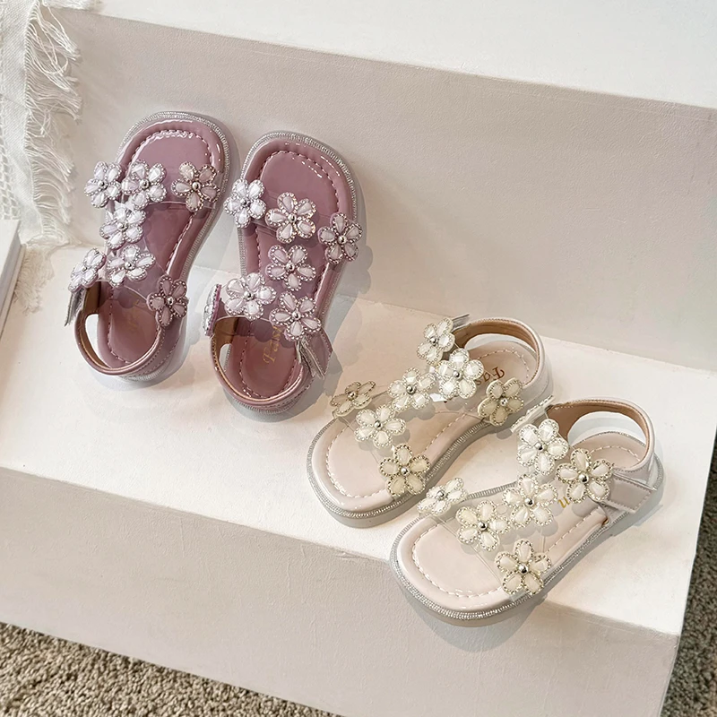 Toddler Little Girls Sandals Rhinestone Flower Clear Strap Open Toe Adjustable Non-slip Soft Sole Summer Princess Shoes
Toddler Little Girls Sandals Rhinestone Flower Clear Strap Open Toe Adjustable Non-slip Soft Sole Summer Princess Shoes
