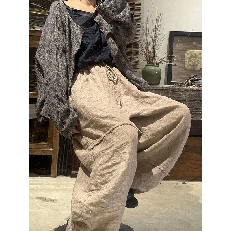 New Spring/summer Women Casual Loose High Waist Full Length Pants Elastic Waist Good Quality Cotton Linen Wide Leg Pants Y195
New Spring/summer Women Casual Loose High Waist Full Length Pants Elastic Waist Good Quality Cotton Linen Wide Leg Pants Y195