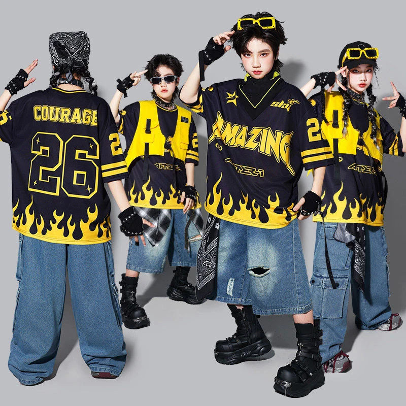 Jazz Dance Clothes Kid Hip Hop Show Clothing Black Yellow Top Loose Jeans School Performance Stage Wear Street Dance Outfit 3811
Jazz Dance Clothes Kid Hip Hop Show Clothing Black Yellow Top Loose Jeans School Performance Stage Wear Street Dance Outfit 3811