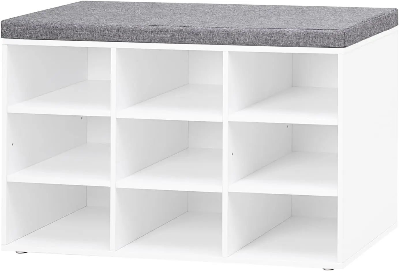 Cushioned Cubby Shoe Bench 9 Compartments Adjustable Shelves White for Entry Mudroom Garage Closet Storage
Cushioned Cubby Shoe Bench 9 Compartments Adjustable Shelves White for Entry Mudroom Garage Closet Storage