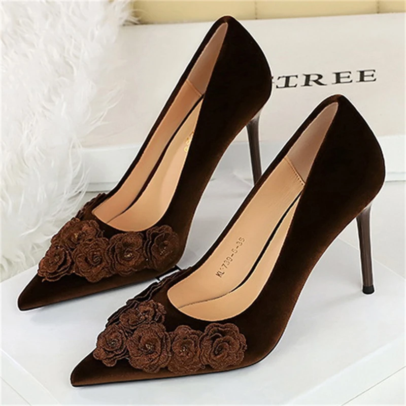 BIGTREE Fashion Design Flower Pointed Toe Woman Pumps Elegant Wedding Thin Heels Party Ladies Shoes Zapatos De Mujer
BIGTREE Fashion Design Flower Pointed Toe Woman Pumps Elegant Wedding Thin Heels Party Ladies Shoes Zapatos De Mujer