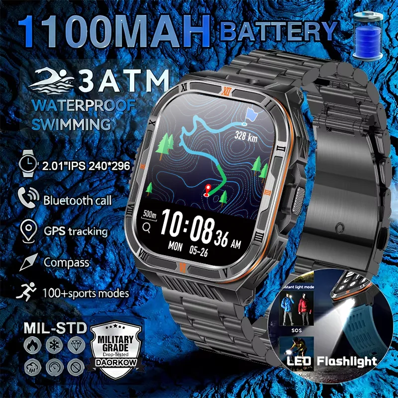 2026 Новые GPS трековые умные часы, мужские фонарики, компас, водонепроницаемый аккумулятор 1100 мАч, спортивный трекер на открытом воздухе, Bluetooth умные часы
2026 Новые GPS трековые умные часы, мужские фонарики, компас, водонепроницаемый аккумулятор 1100 мАч, спортивный трекер на открытом воздухе, Bluetooth умные часы