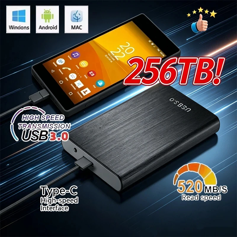 USB SSD 256 ТБ, портативный высокоскоростной SSD 8 ТБ, внешний жесткий диск, накопитель большой емкости, интерфейс USB 3.0, средства хранения данных
USB SSD 256 ТБ, портативный высокоскоростной SSD 8 ТБ, внешний жесткий диск, накопитель большой емкости, интерфейс USB 3.0, средства хранения данных