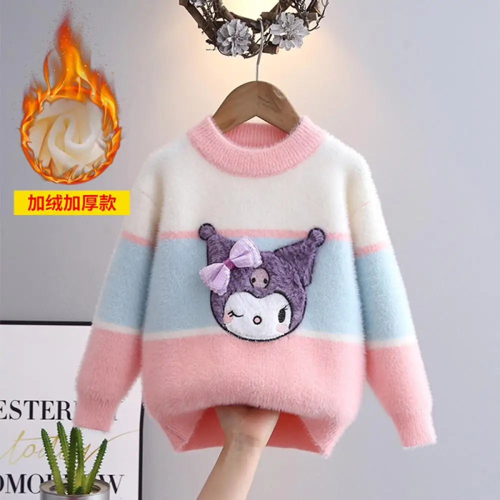 Kawaii Sanrios Kuromi плюшевый свитер с рисунком аниме для девочек, милые милые вязаные топы, детская одежда, осенне-зимние теплые топы для детей
Kawaii Sanrios Kuromi плюшевый свитер с рисунком аниме для девочек, милые милые вязаные топы, детская одежда, осенне-зимние теплые топы для детей