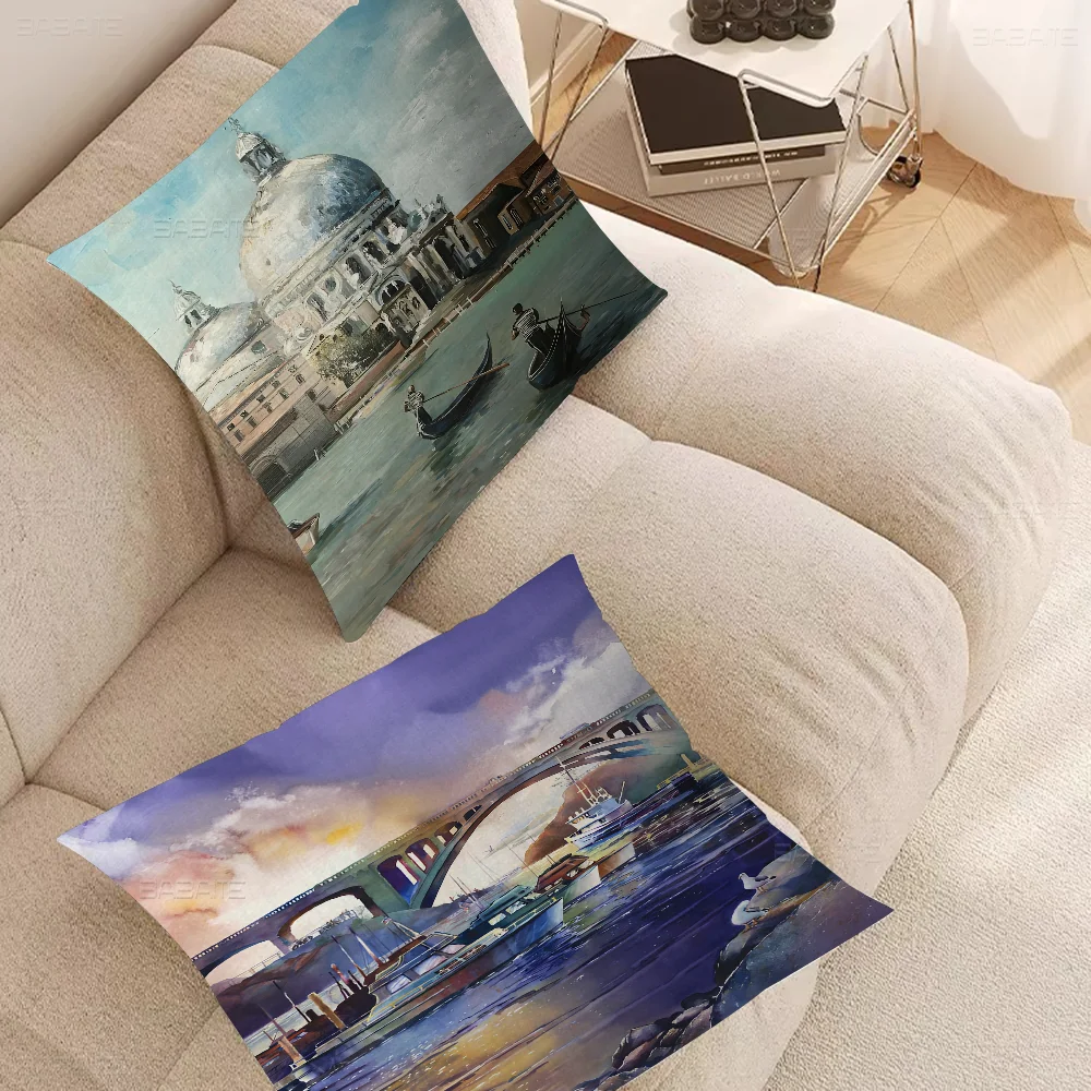 City Building Bridge Boat Painting Pillow Cushion Cover Pillowcase Living Room Sofa Home Decor Customized
City Building Bridge Boat Painting Pillow Cushion Cover Pillowcase Living Room Sofa Home Decor Customized