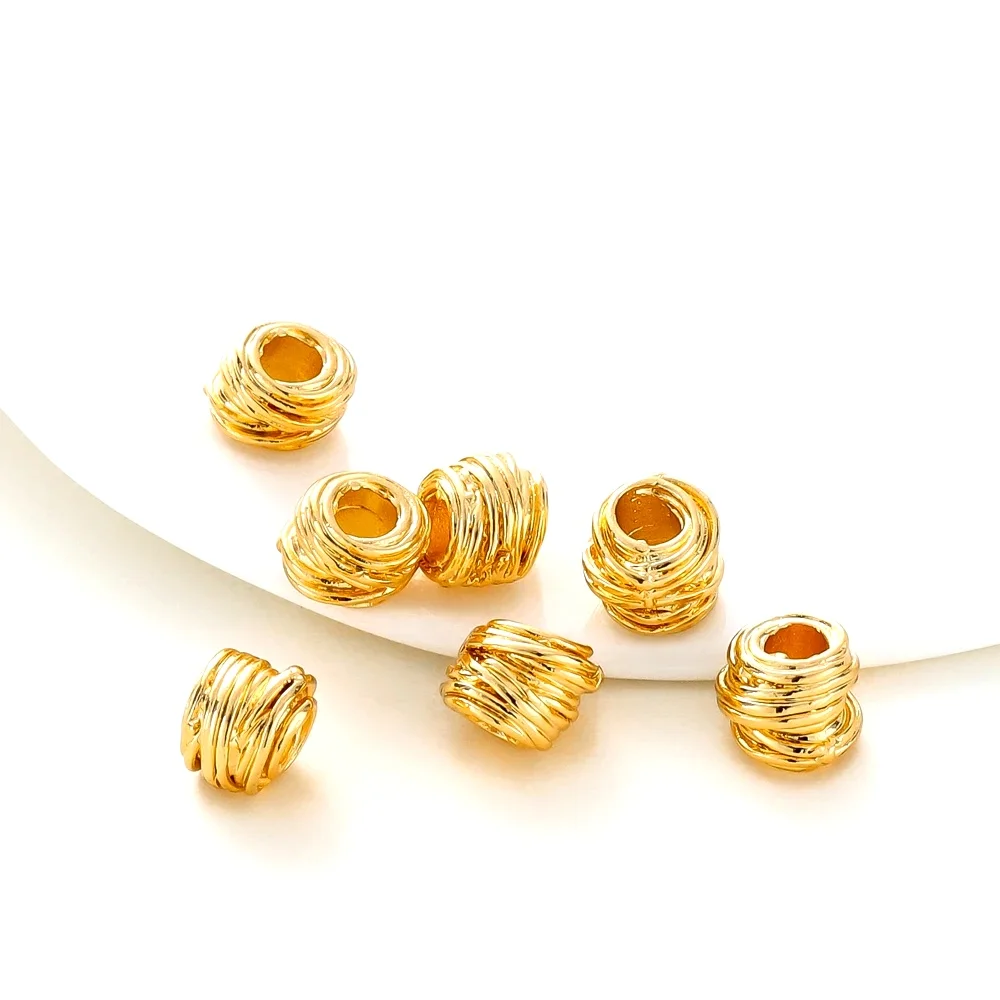 10/30/50Pcs/Pack 14K/18K Gold Plated Brass Weaving Ball Spacer Beads For DIY Bracelet Necklace Jewelry Making Accessories
10/30/50Pcs/Pack 14K/18K Gold Plated Brass Weaving Ball Spacer Beads For DIY Bracelet Necklace Jewelry Making Accessories