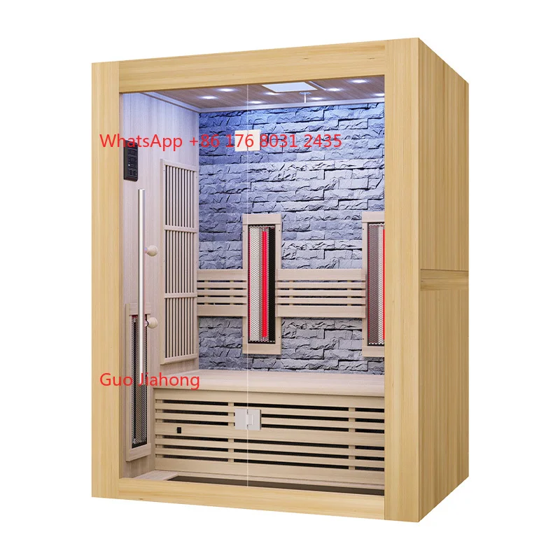 Modern 2 Person Indoor Full Spectrum Sauna Wooden Hemlock Cedar Sauna Sauna Rooms 
Modern 2 Person Indoor Full Spectrum Sauna Wooden Hemlock Cedar Sauna Sauna Rooms