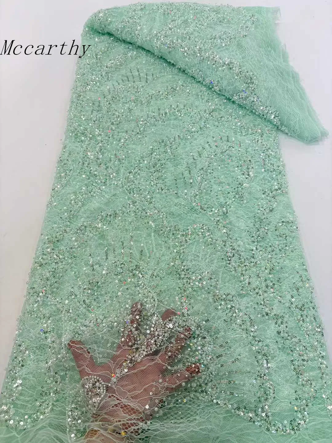 5 Yards Luxury French Mesh Beaded Lace Fabric High Quality African Sequins Groom Lace Fabrics For Nigerian Wedding Dress
5 Yards Luxury French Mesh Beaded Lace Fabric High Quality African Sequins Groom Lace Fabrics For Nigerian Wedding Dress