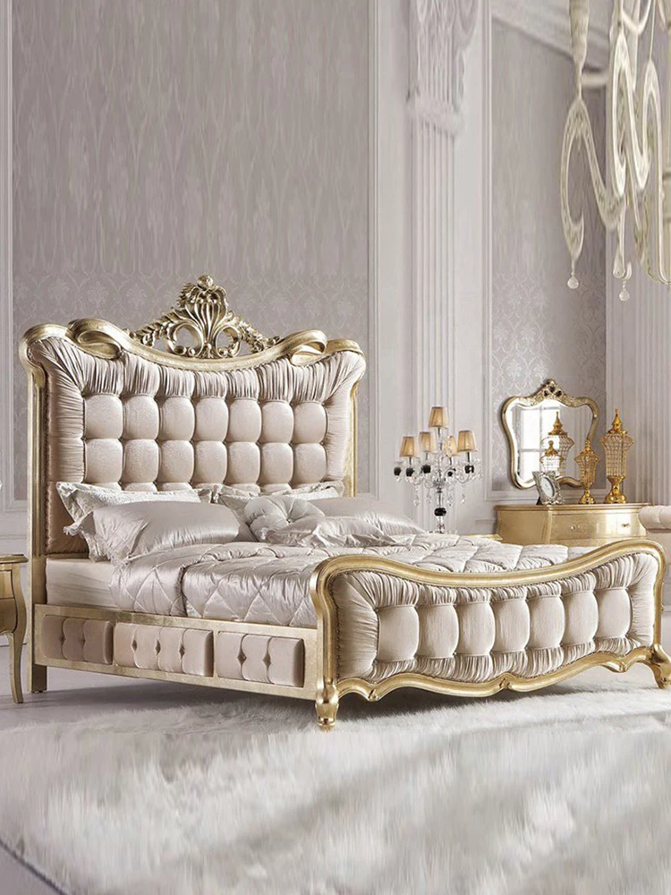 French carved light luxury bed European solid wood bed retro to make old bed princess bed solid wood court bed wedding bed big b
French carved light luxury bed European solid wood bed retro to make old bed princess bed solid wood court bed wedding bed big b
