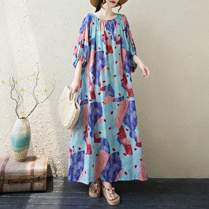 Свободный длинный халат из хлопка с цветочным принтом для похудения, праздничный халат большого размера, фонарь Све Dr, закрывающий мясо, летнее платье
Свободный длинный халат из хлопка с цветочным принтом для похудения, праздничный халат большого размера, фонарь Све Dr, закрывающий мясо, летнее платье