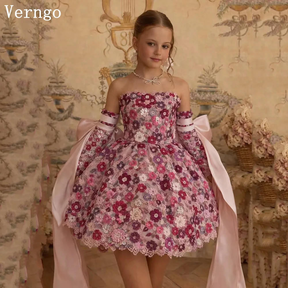 Verngo Luxury 3D Flowers Girl Flowers Dress Strapless A Line Princess Communion Dresses Bow Prom Party Dresses Customized
Verngo Luxury 3D Flowers Girl Flowers Dress Strapless A Line Princess Communion Dresses Bow Prom Party Dresses Customized
