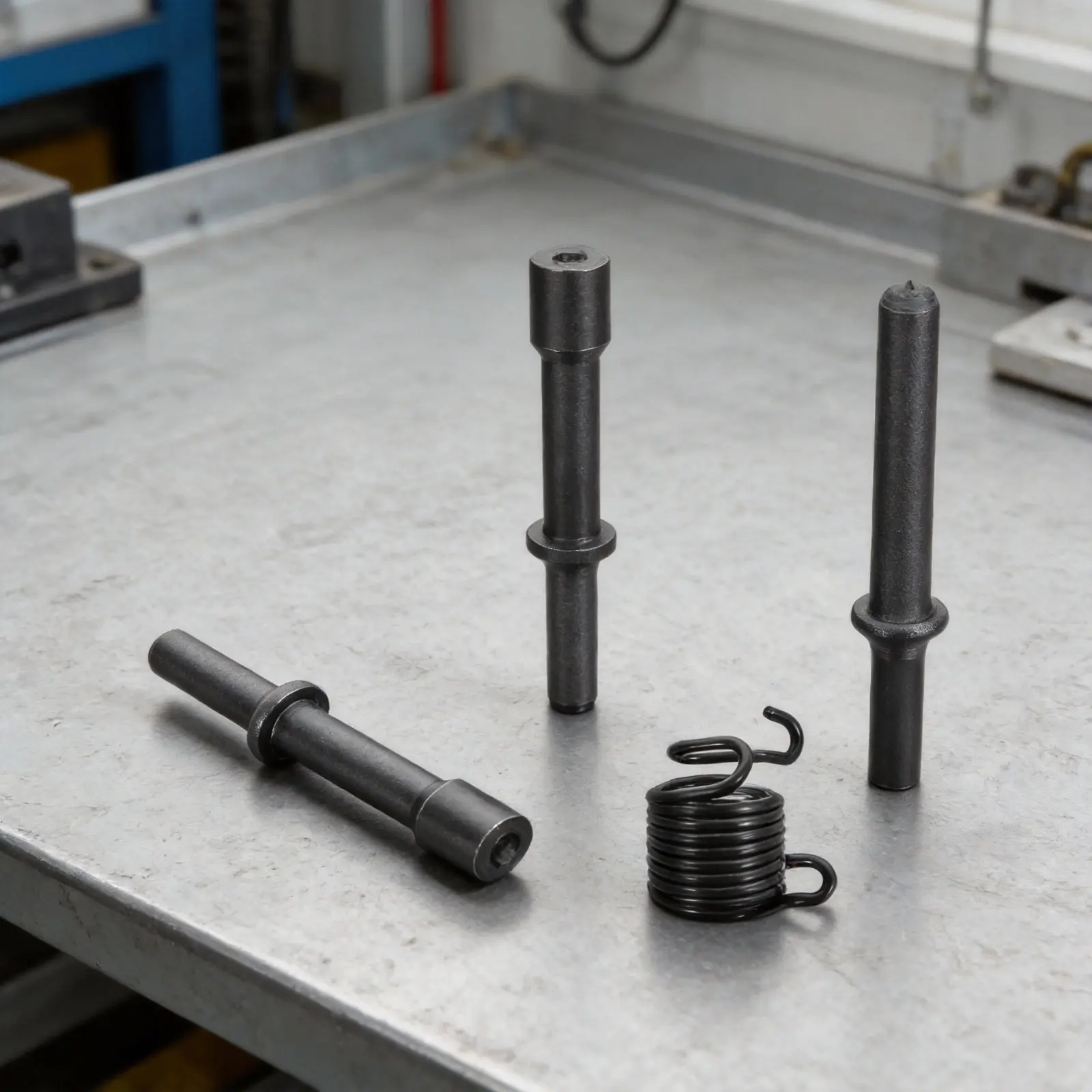 1Set Pneumatic Hammer Chisel Rivet Set Includes Half Hollow Solid Rivet Heads Spring Dampened Air Hammer Bits for Car Repair