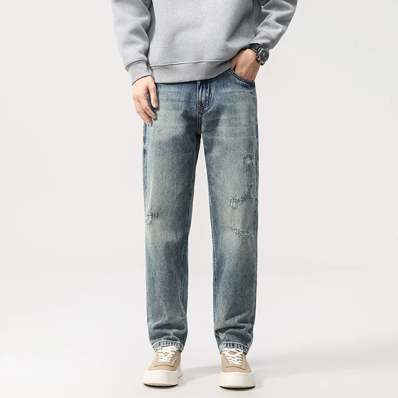 Осень 2024, мужские модные американские винтажные синие свободные прямые джинсовые джинсы, модные всесезонные брюки в стиле ретро, большие размеры 40
Осень 2024, мужские модные американские винтажные синие свободные прямые джинсовые джинсы, модные всесезонные брюки в стиле ретро, большие размеры 40