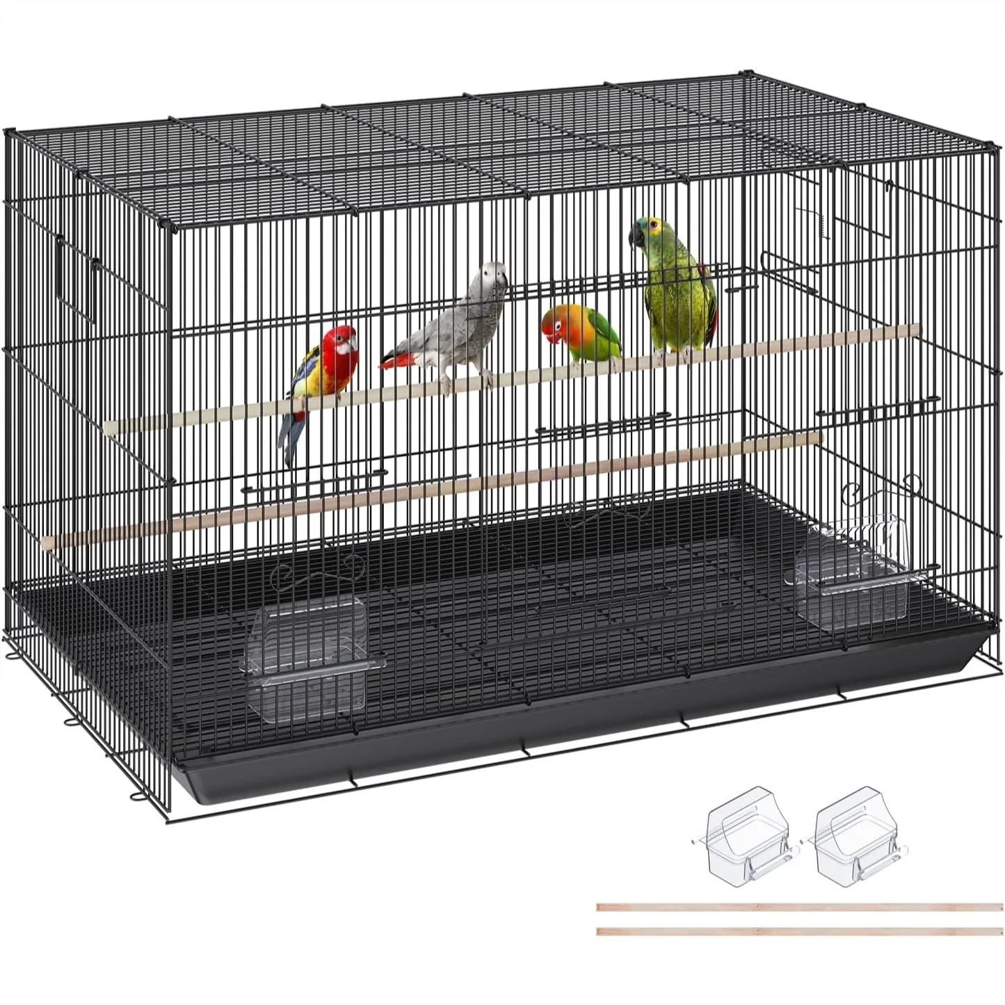 30 Inch Bird Cage for Parakeets, Stackable Flight Cage with Slide-Out Tray and Handle, Small Parrots Cockatiels Budgies Conure
30 Inch Bird Cage for Parakeets, Stackable Flight Cage with Slide-Out Tray and Handle, Small Parrots Cockatiels Budgies Conure