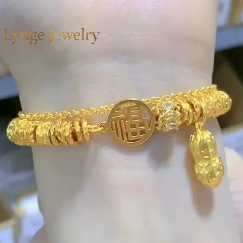 Lynge Jewelry 9999 24K real gold hot-selling Fuzi good things happen Peanut dumpling double-layer bracelet new Chinese red brace
Lynge Jewelry 9999 24K real gold hot-selling Fuzi good things happen Peanut dumpling double-layer bracelet new Chinese red brace