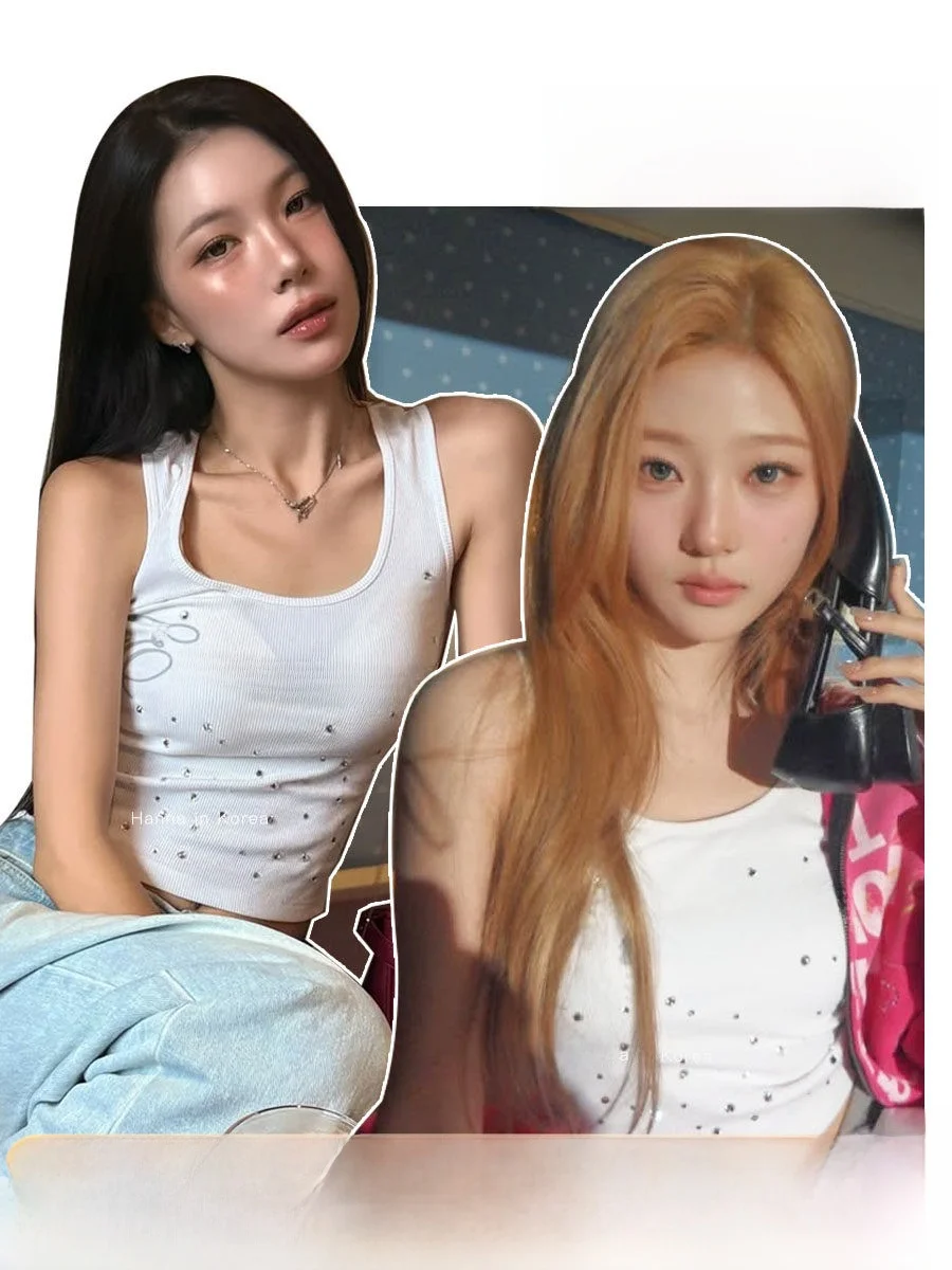 Hanna Spicy Girl Short Tank Top Women's Summer Stellas Gold Diamond Embellished Strap Vest Breathable Casual Printed Fashion
Hanna Spicy Girl Short Tank Top Women's Summer Stellas Gold Diamond Embellished Strap Vest Breathable Casual Printed Fashion