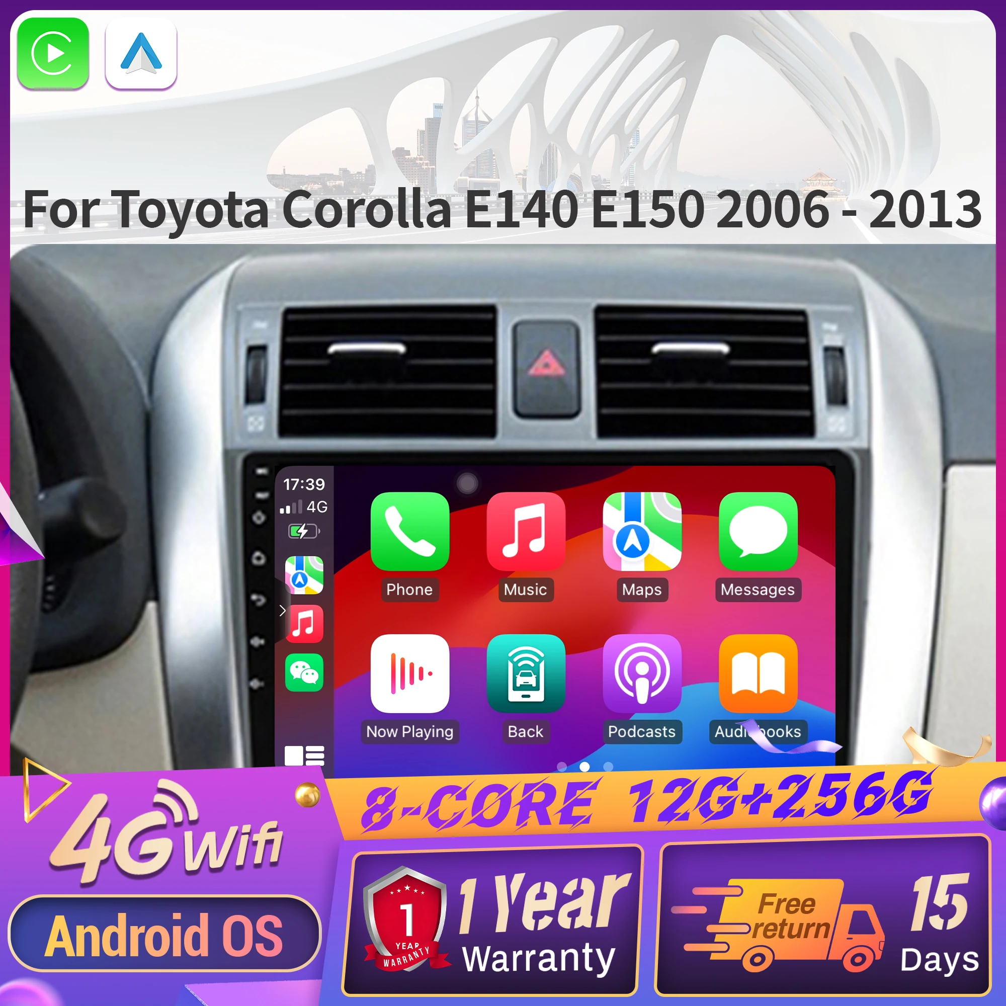 Для Toyota Corolla E140 E150 2006-2013 Android 14 автомобильный радиоприемник мультимедийная навигация беспроводной CarPlay сенсорный экран Bluetooth стерео
Для Toyota Corolla E140 E150 2006-2013 Android 14 автомобильный радиоприемник мультимедийная навигация беспроводной CarPlay сенсорный экран Bluetooth стерео
