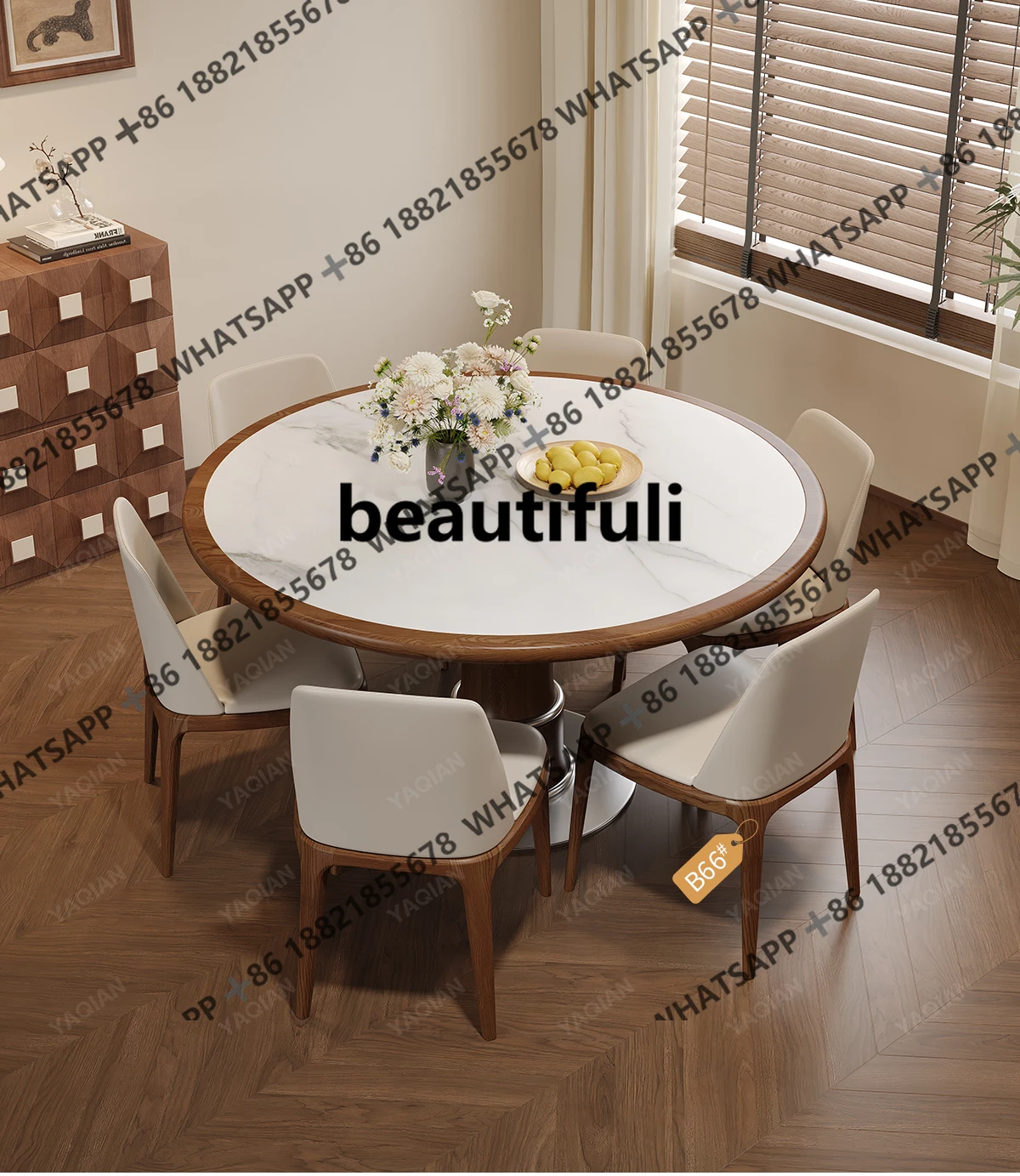 Round dining table solid wood rock slab dining table medieval retro style dining chair combination 1.4 meters
Round dining table solid wood rock slab dining table medieval retro style dining chair combination 1.4 meters