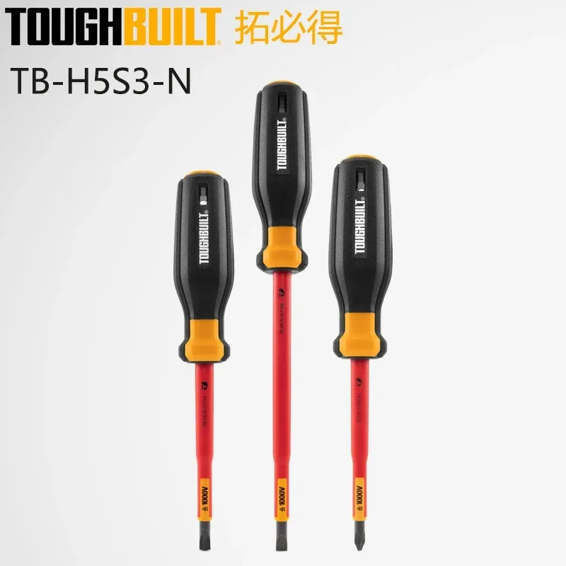 TOUGHBUILT Insulated Screwdriver Set TB-H5S3-N 3PC 1000V, Durable, Impact Resistant, Hand Tool.
TOUGHBUILT Insulated Screwdriver Set TB-H5S3-N 3PC 1000V, Durable, Impact Resistant, Hand Tool.