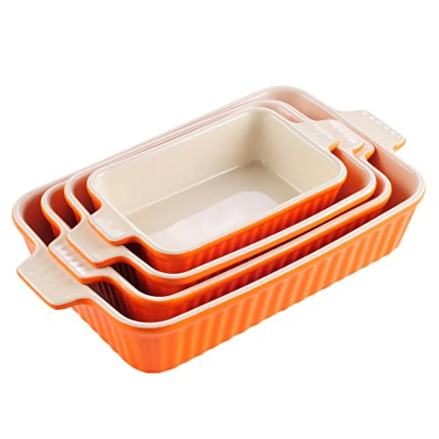Bakeware Set of 4 Porcelain Baking Pans Set for Oven Casserole Dish Ceramic Rectangular Baking Dish Lasagna Pans for Cooking Ca
Bakeware Set of 4 Porcelain Baking Pans Set for Oven Casserole Dish Ceramic Rectangular Baking Dish Lasagna Pans for Cooking Ca