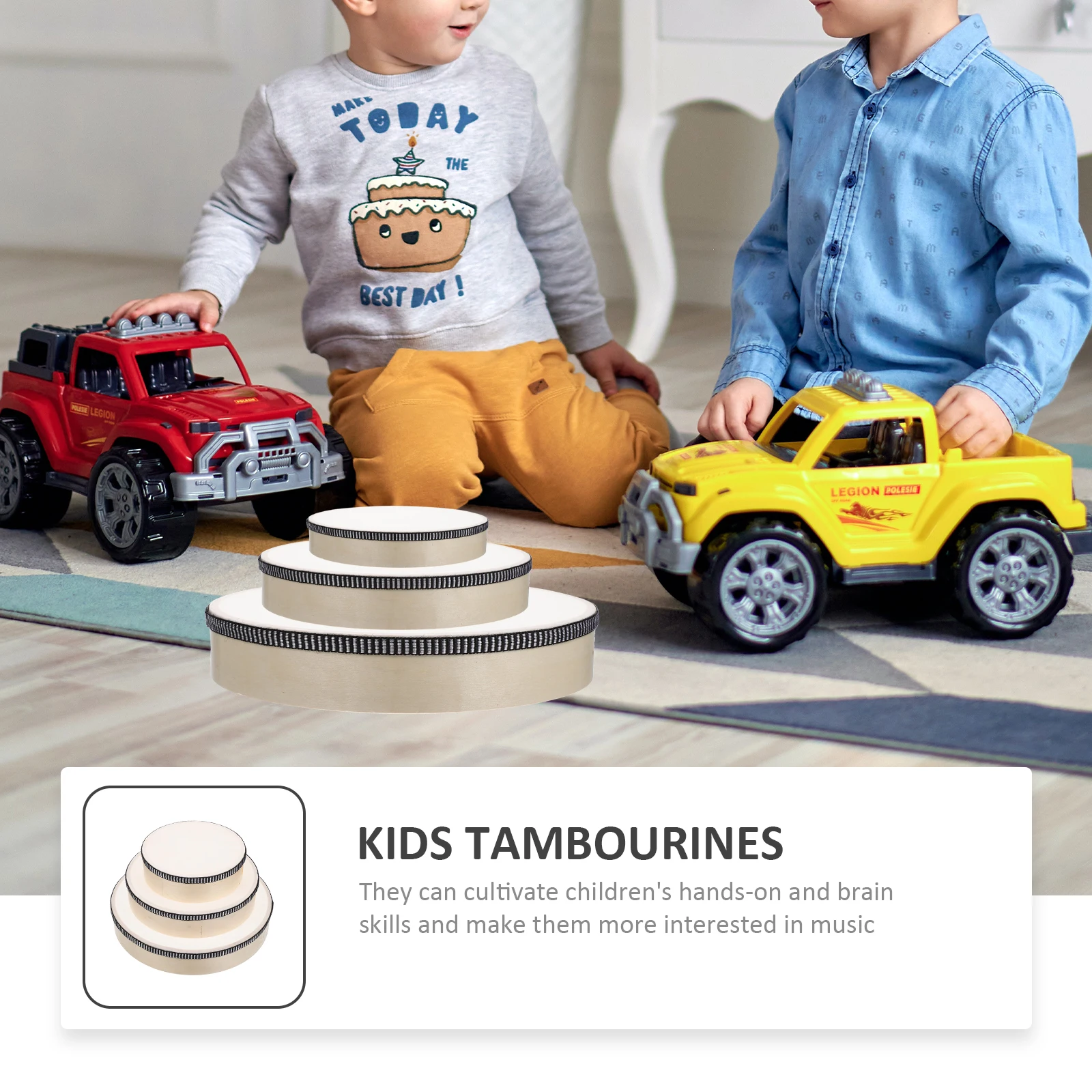 3pcs Handbell Drum Kids Tambourines Percussion Instrument Toys Educational Plaything Music Ability Safe Premium Materials Home
3pcs Handbell Drum Kids Tambourines Percussion Instrument Toys Educational Plaything Music Ability Safe Premium Materials Home