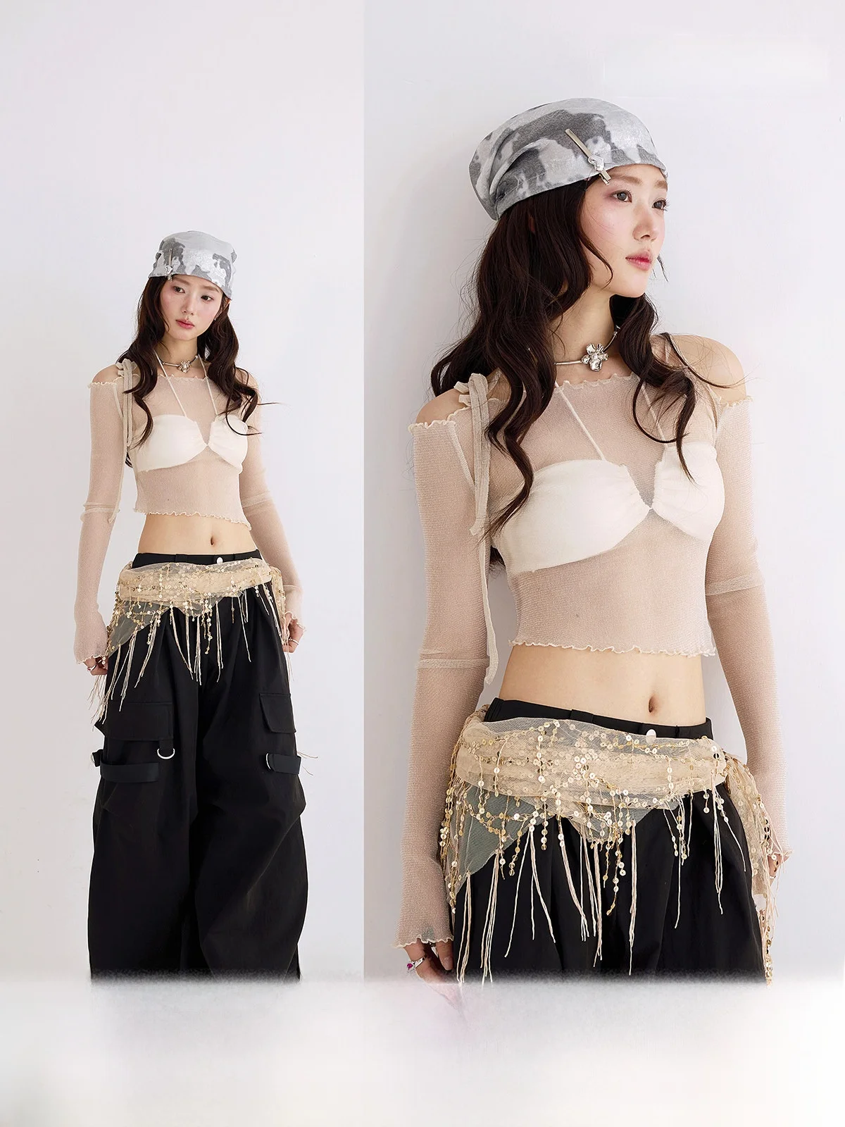 Sexy Lace Mesh Blouse Women's Thin Veil Cover up Strap Base Shirt French Style Slim Fit Long Sleeve Short Length Fashionable
Sexy Lace Mesh Blouse Women's Thin Veil Cover up Strap Base Shirt French Style Slim Fit Long Sleeve Short Length Fashionable