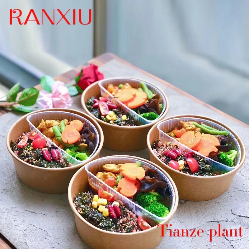 Custom LOKYO separated tray salad disposable paper bowls food packing containers paper soup bowl with lid
Custom LOKYO separated tray salad disposable paper bowls food packing containers paper soup bowl with lid