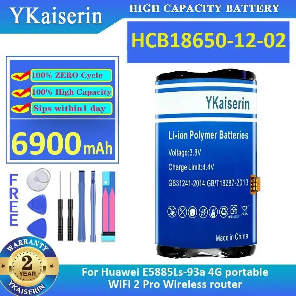 Аккумулятор беспроводного маршрутизатора HCB18650-12-02 6900 мАч для Huawei E5885ls-93A 4G Портативный Wi-Fi 2 Pro
Аккумулятор беспроводного маршрутизатора HCB18650-12-02 6900 мАч для Huawei E5885ls-93A 4G Портативный Wi-Fi 2 Pro