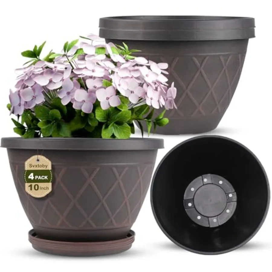 4 Pack Plant Pot, Planter Pots with Draage Holes and Saucers, Modern Plaid Pattern Planters Garden Pots for Herbs, Decorative P
4 Pack Plant Pot, Planter Pots with Draage Holes and Saucers, Modern Plaid Pattern Planters Garden Pots for Herbs, Decorative P