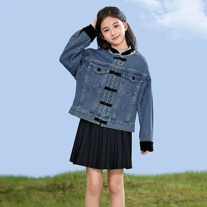 Girls' Spring/Autumn Breathable Jacket Children's 2026 Creative New Trendy Buckle Long Sleeve Coat New Chinese Jacket Top LJ387
Girls' Spring/Autumn Breathable Jacket Children's 2026 Creative New Trendy Buckle Long Sleeve Coat New Chinese Jacket Top LJ387