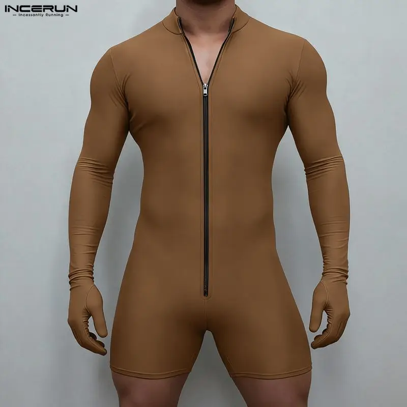Мужские боди INCERUN: однотонные, на молнии, с длинными рукавами и перчатками, вязаные комбинезоны, модные повседневные боди 2026 года, размеры S-3XL
Мужские боди INCERUN: однотонные, на молнии, с длинными рукавами и перчатками, вязаные комбинезоны, модные повседневные боди 2026 года, размеры S-3XL