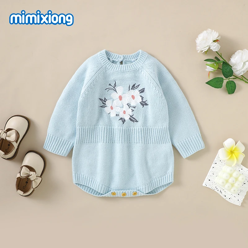 Blue Baby Girls Floral Knit Bodysuits Clothes Autumn Winter Long Sleeves Newborn Infant Outwear Onesie Coveralls Toddler Outfits
Blue Baby Girls Floral Knit Bodysuits Clothes Autumn Winter Long Sleeves Newborn Infant Outwear Onesie Coveralls Toddler Outfits