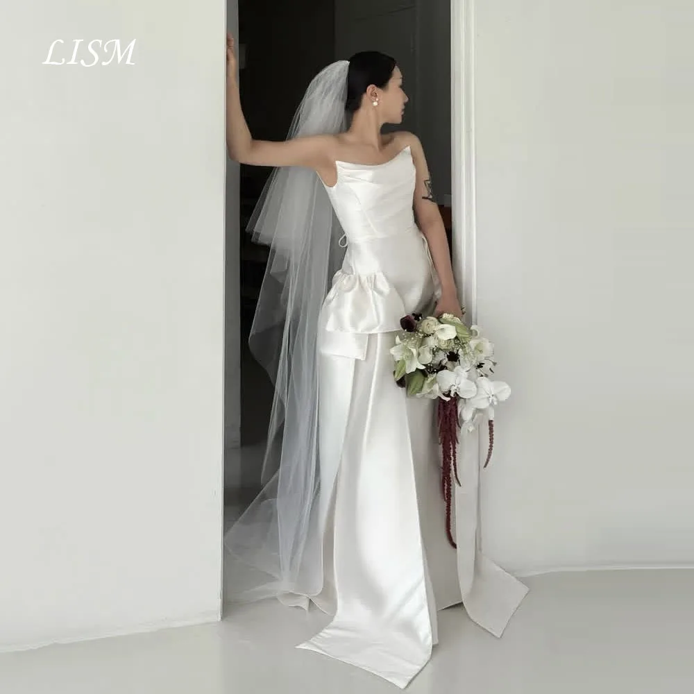 LISM Strapless A-Line Korea Wedding Dresses Silk Satin Photo Shoot Elegant Bridal Gowns Customized 결혼식 드레스 Corsets Back
LISM Strapless A-Line Korea Wedding Dresses Silk Satin Photo Shoot Elegant Bridal Gowns Customized 결혼식 드레스 Corsets Back