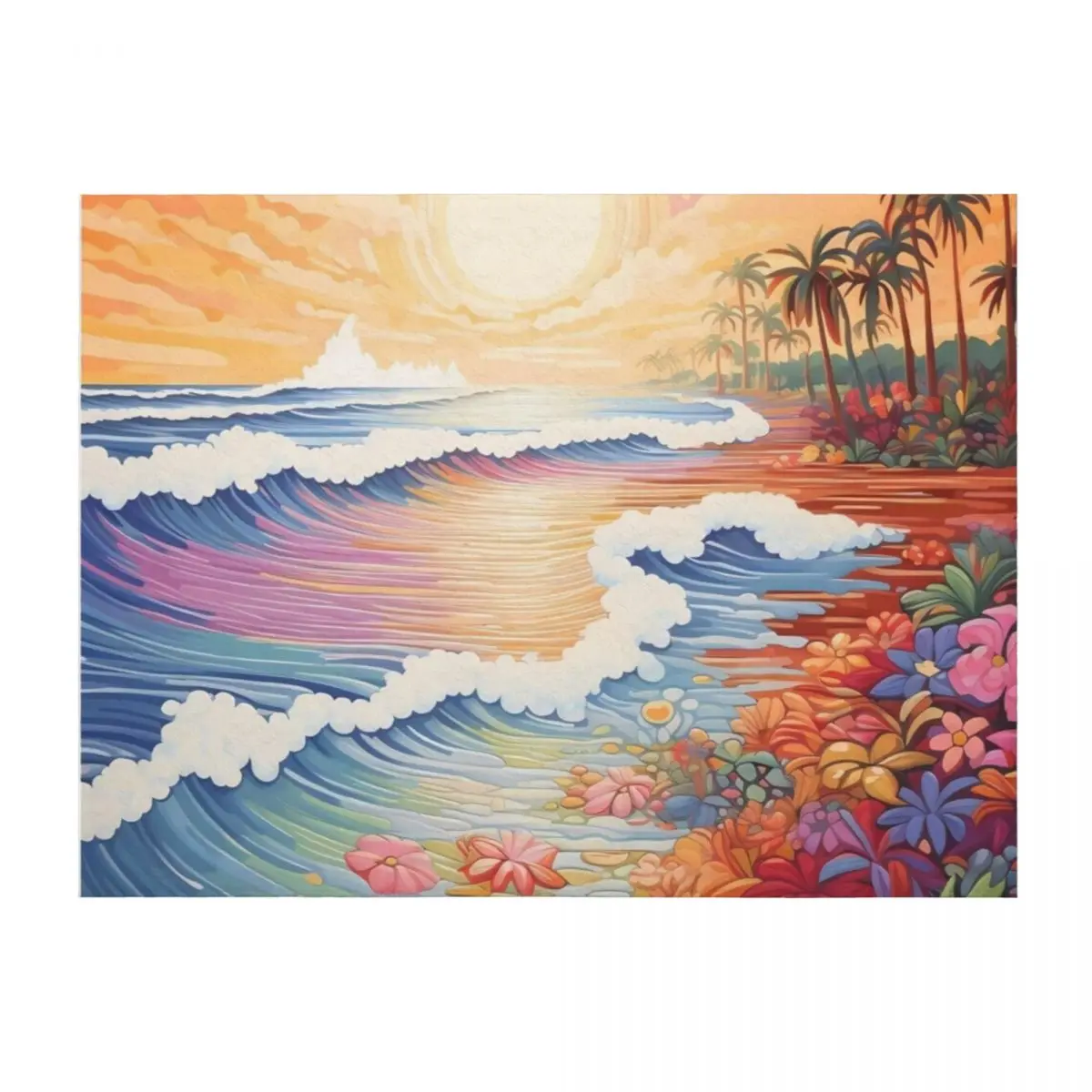 Psychedelic beach scene with colorful waves Throw Blanket Luxury St sofa bed Softest Decorative Sofas Blankets
Psychedelic beach scene with colorful waves Throw Blanket Luxury St sofa bed Softest Decorative Sofas Blankets