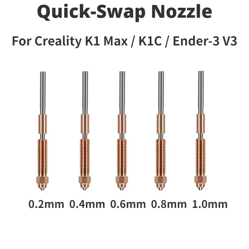 Creality Quick-Swap Nozzle Set 0.2mm to 1.0mm Hardened Steel Nozzle Upgrade for K1 Max K1C Ender-3 V3 High-Speed Nozzle Kit
Creality Quick-Swap Nozzle Set 0.2mm to 1.0mm Hardened Steel Nozzle Upgrade for K1 Max K1C Ender-3 V3 High-Speed Nozzle Kit