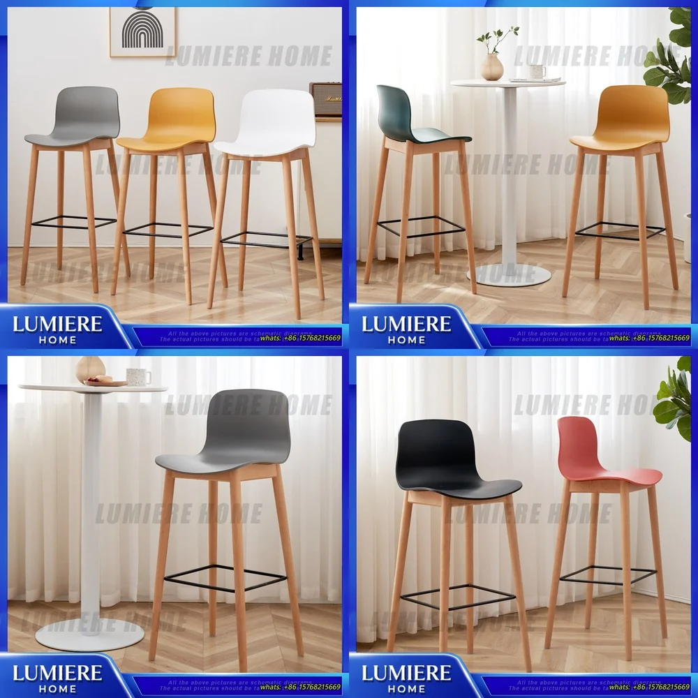 Solid Wood Bar Stool Modern Minimalist High Chair for Home Bar Counter Nordic Style Creative Leisure Tall Stool Photography
Solid Wood Bar Stool Modern Minimalist High Chair for Home Bar Counter Nordic Style Creative Leisure Tall Stool Photography