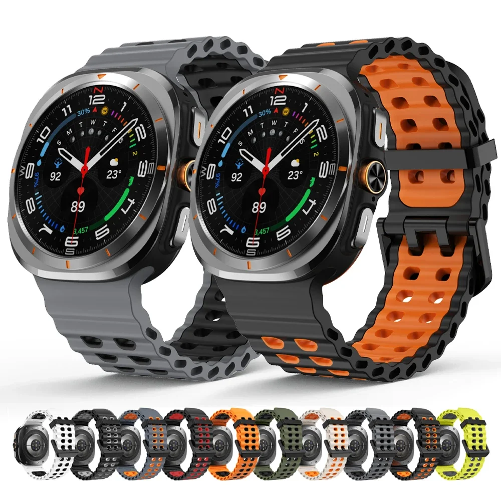 Мягкий силиконовый ремешок Marine для Samsung Galaxy Watch 7 Ultra 47 мм, двухцветный спортивный браслет для SAMSUNG GALAXY ULTRA 47 мм Correa
Мягкий силиконовый ремешок Marine для Samsung Galaxy Watch 7 Ultra 47 мм, двухцветный спортивный браслет для SAMSUNG GALAXY ULTRA 47 мм Correa
