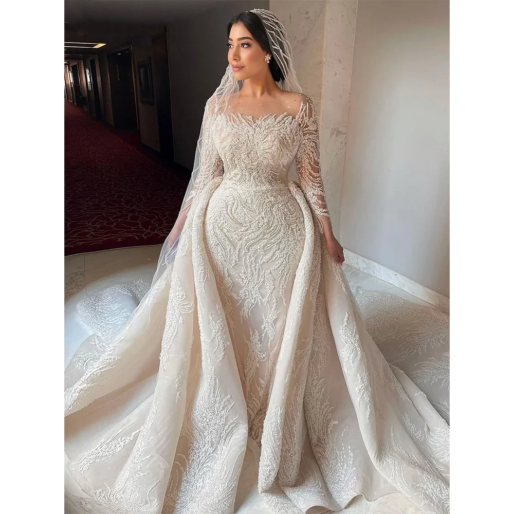 Hot Sale Luxury Wedding Dresses For Women Long Sleeve Court Mermaid Bride Dresses Bead Sequin Wedding Gowns Vestidos De Novia
Hot Sale Luxury Wedding Dresses For Women Long Sleeve Court Mermaid Bride Dresses Bead Sequin Wedding Gowns Vestidos De Novia