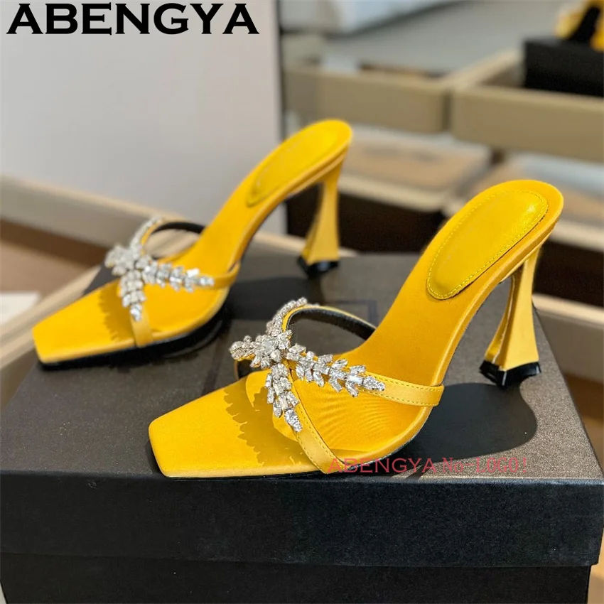 ABENGYA Satin Square Peep Toe Thin High Heels Slippers Woman Rhinestone Stiletto Sandals 2025 Summer Sexy Dress Shoes Women
ABENGYA Satin Square Peep Toe Thin High Heels Slippers Woman Rhinestone Stiletto Sandals 2025 Summer Sexy Dress Shoes Women