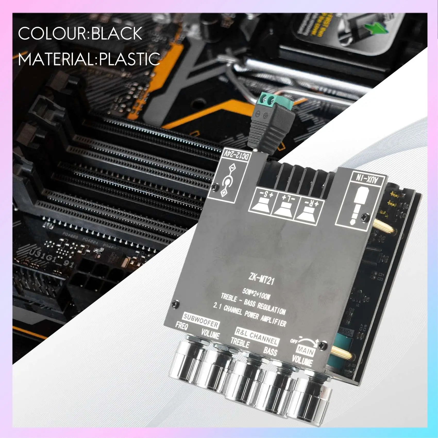 AB25-ZK-MT21 2.1 Channel Bluetooth 5.0 Subwoofer Amplifier Board 50WX2+100W Power Audio Amplifier Board Speaker With Antenna
AB25-ZK-MT21 2.1 Channel Bluetooth 5.0 Subwoofer Amplifier Board 50WX2+100W Power Audio Amplifier Board Speaker With Antenna