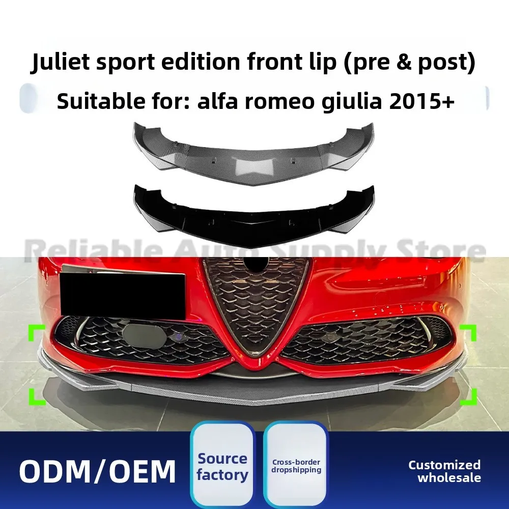 For Alfa Romeo Giulia 2016-2024 Front Bumper Lip, Sport Style ABS Spoiler Splitter, Black / Carbon Fiber Grain Style Kit
For Alfa Romeo Giulia 2016-2024 Front Bumper Lip, Sport Style ABS Spoiler Splitter, Black / Carbon Fiber Grain Style Kit