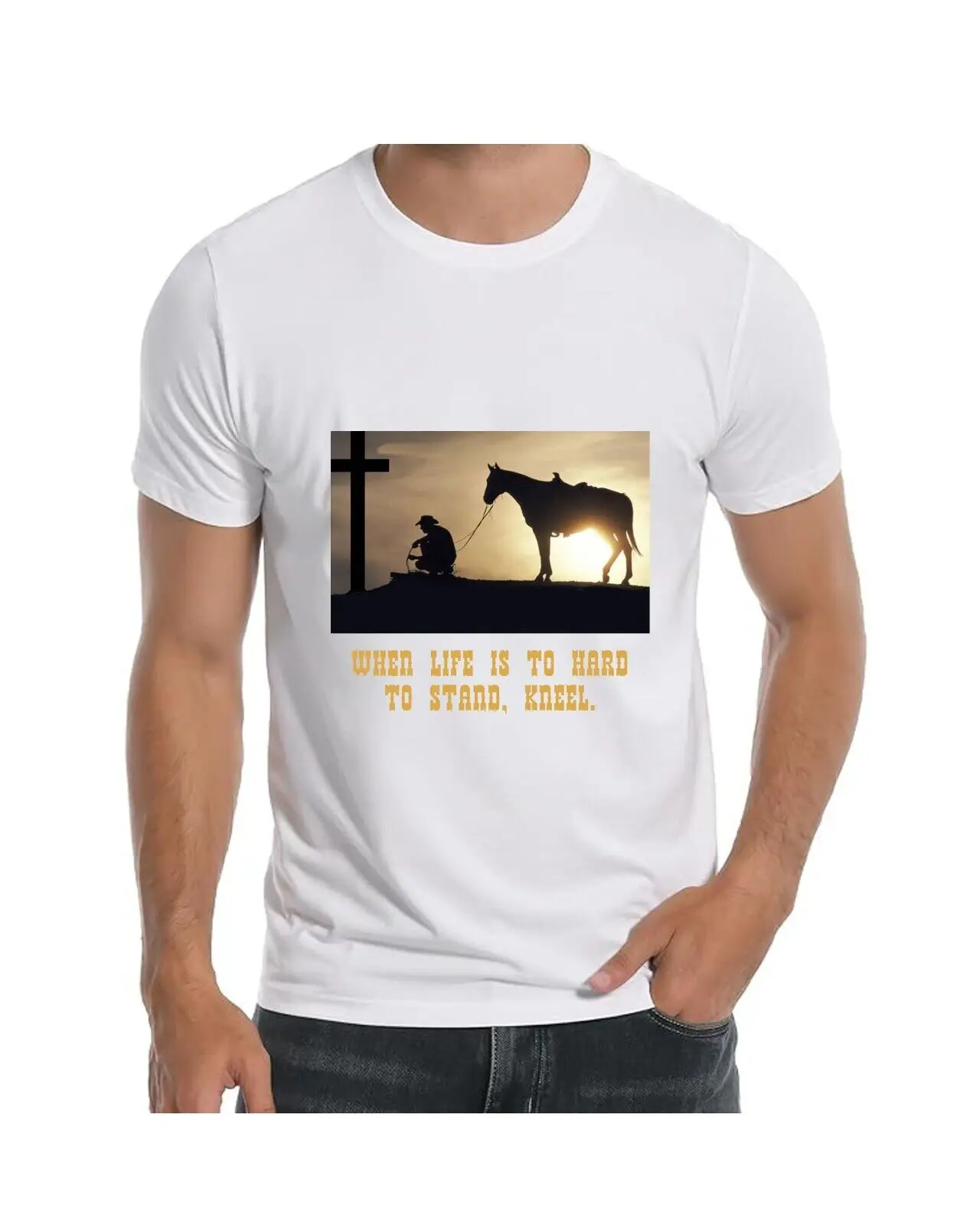 Когда жизнь трудно стоять на коленях ковбойская молитва футболка для мужчин одежда
Когда жизнь трудно стоять на коленях ковбойская молитва футболка для мужчин одежда