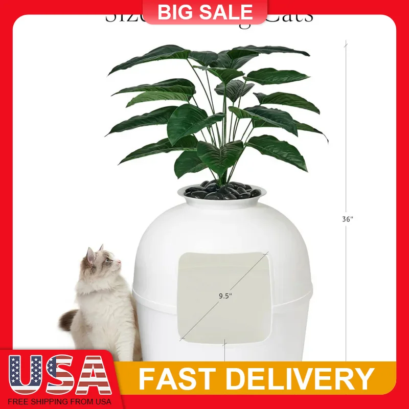 Hidden Litter Box Enclosure with Faux Plant Carbon Filter Odor Control Decorative Planter Design for Cats Indoor Discreet
Hidden Litter Box Enclosure with Faux Plant Carbon Filter Odor Control Decorative Planter Design for Cats Indoor Discreet
