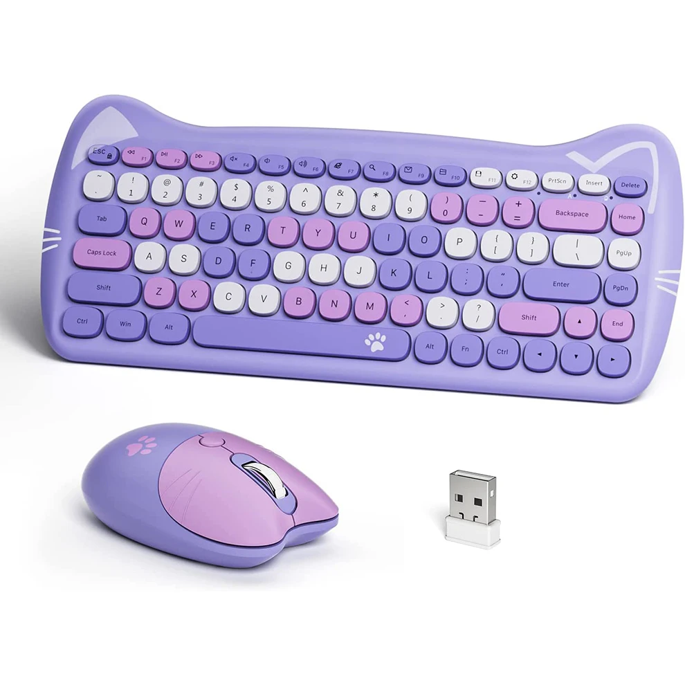 Mofii Wireless Keyboard Mouse Combos Compact Wireless Keyboard and Mouse Set 2.4G Ultra-Thin Sleek Cute Cat Shape Design for PC
Mofii Wireless Keyboard Mouse Combos Compact Wireless Keyboard and Mouse Set 2.4G Ultra-Thin Sleek Cute Cat Shape Design for PC